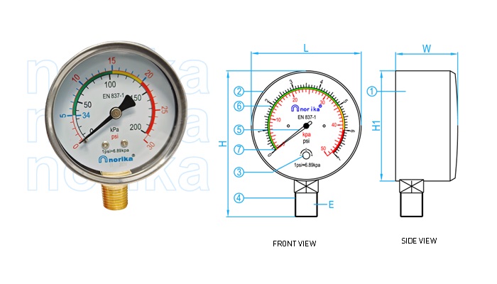 0-30 PSI Stainless Steel Low Pressure Gauge